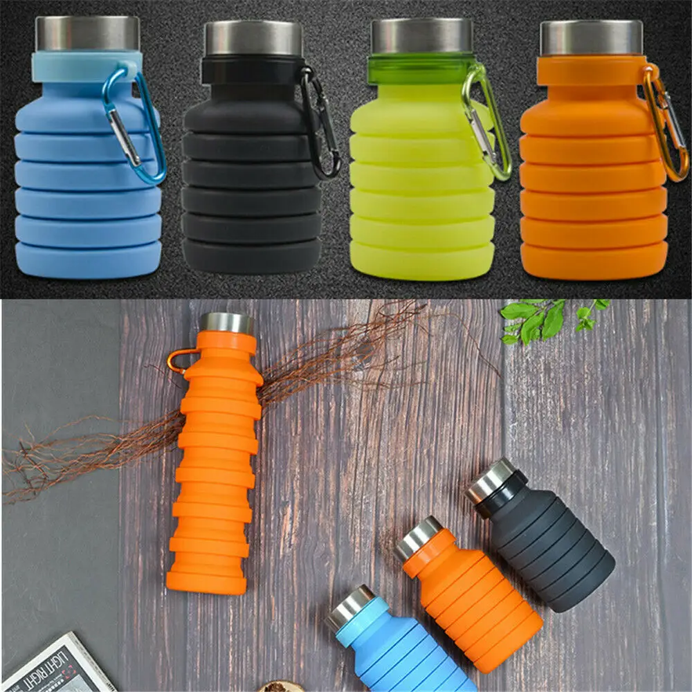 550 мл портативная силиконовая Выдвижная складная чашка телескопическая для