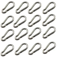 16pcs 4mm40mm stainless steel carabiner snap hook spring hooks spring clip marine hardware keychain quick link lock buckle