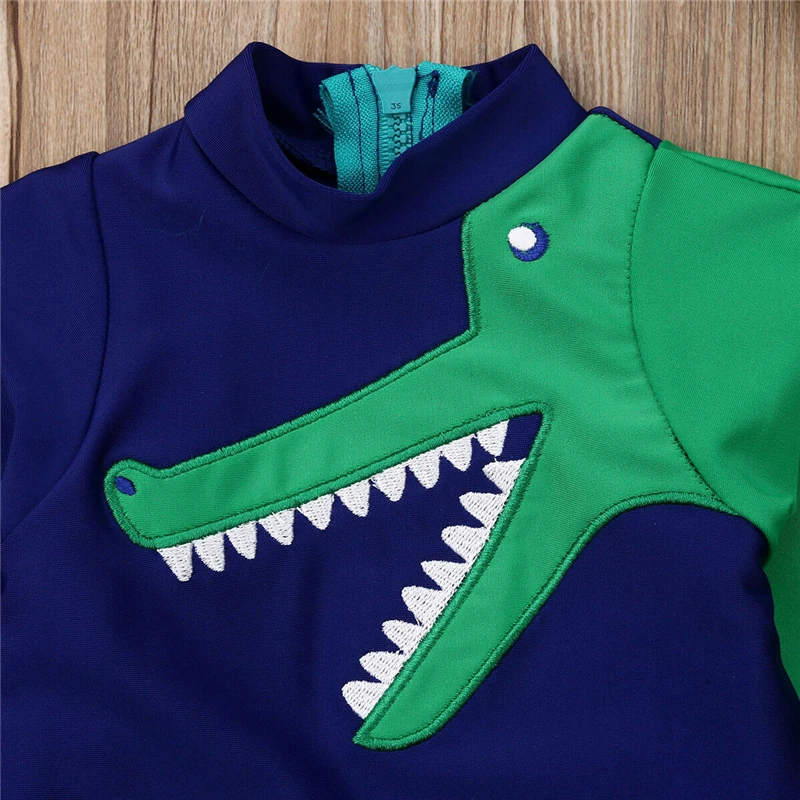 Лето 2020 детский слитный купальник с динозавром для мальчиков защитой от УФ лучей