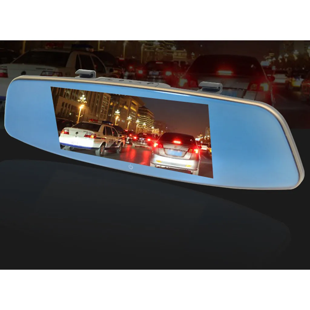 K703T 4,3 ''HD с двумя линзами Автомобильный видеорегистратор тире Передняя и камера-зеркало заднего вида Видео Регистратор запись