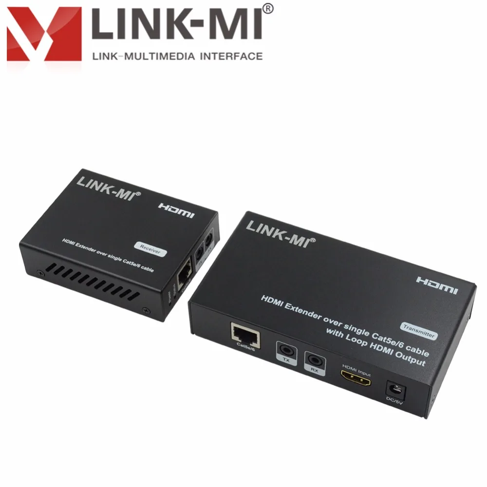 LINK MI HDMI удлинитель с одним кабелем Cat5e/6 50 м RJ45 UTP кабель петлевым выходом до Full HD 1080p
