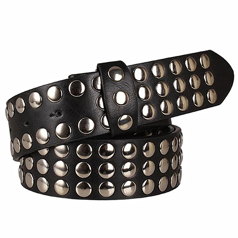 Модный женский ремень с заклепками в стиле панк рок металлической пряжкой