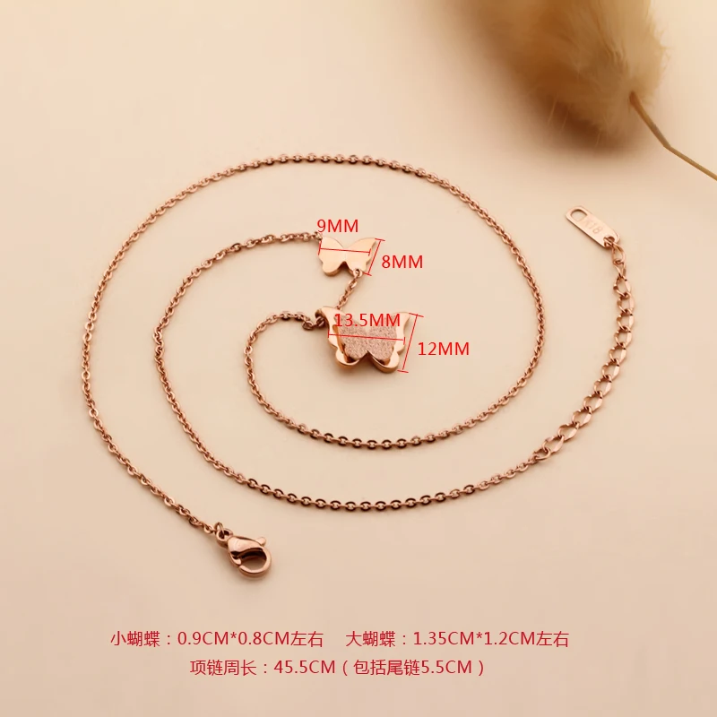 Умное ожерелье с подвеской в виде бабочки для женщин из титановой стали цвета