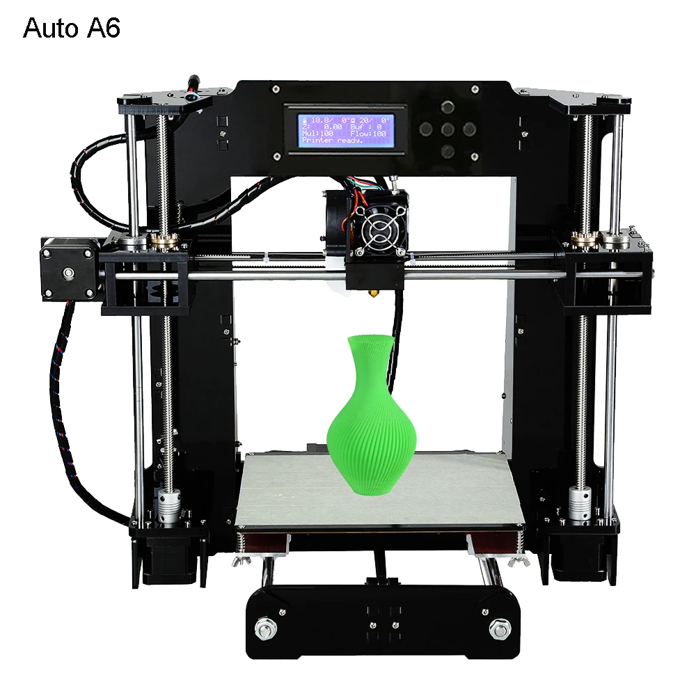 Anet A6 нормальный авто 3d принтер полная акриловая рамка экструдер Prusa i3 комплект DIY