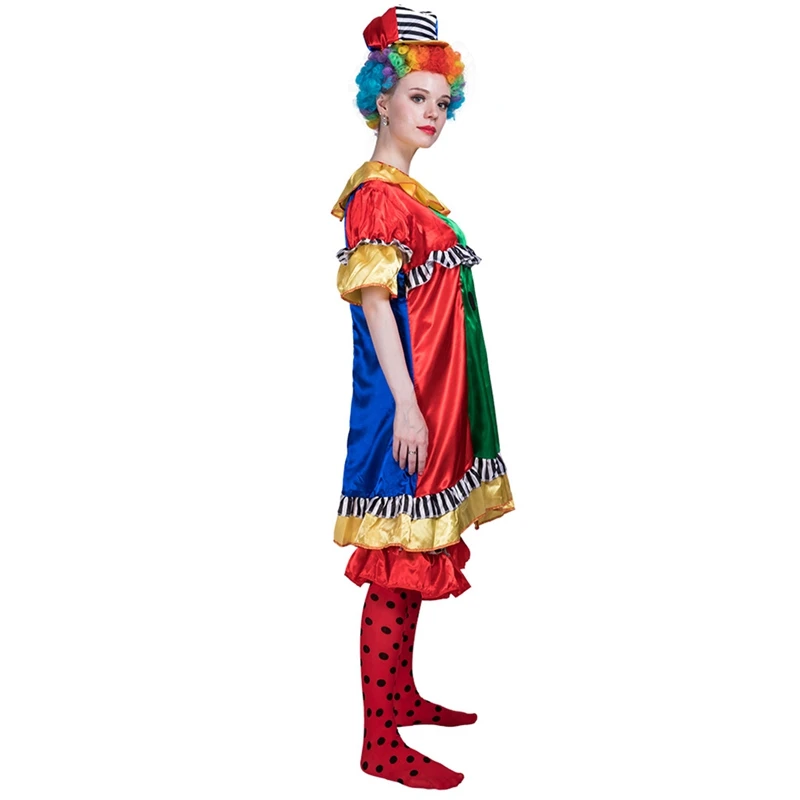 Милый клоун для взрослых женский наряд вечеринки карнавальный костюм на