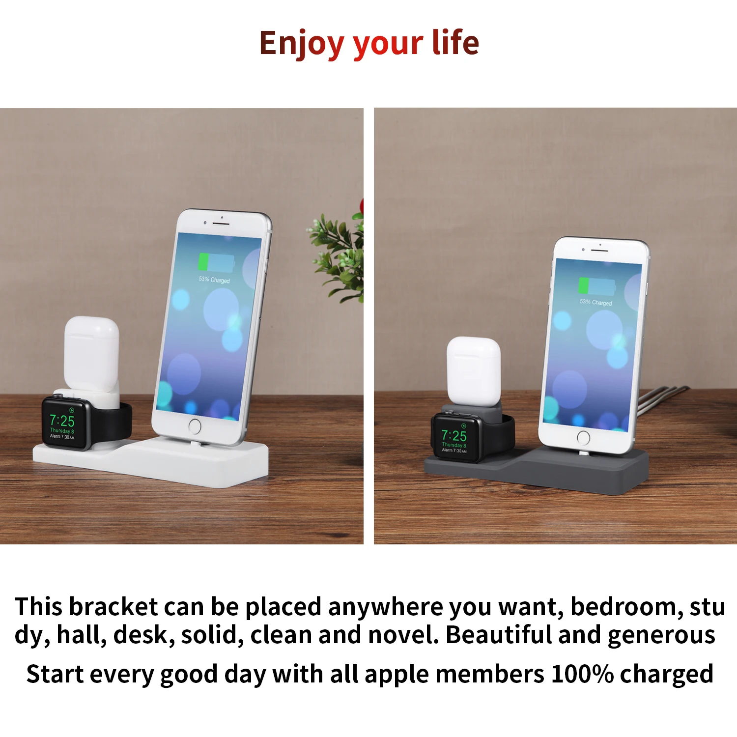 3 в 1 зарядная док-станция держатель для Iphone X XS Iphone 8 Iphone 7 Iphone 6 Силиконовое зарядное устройство Подставка док-станция Apple watch Airpods