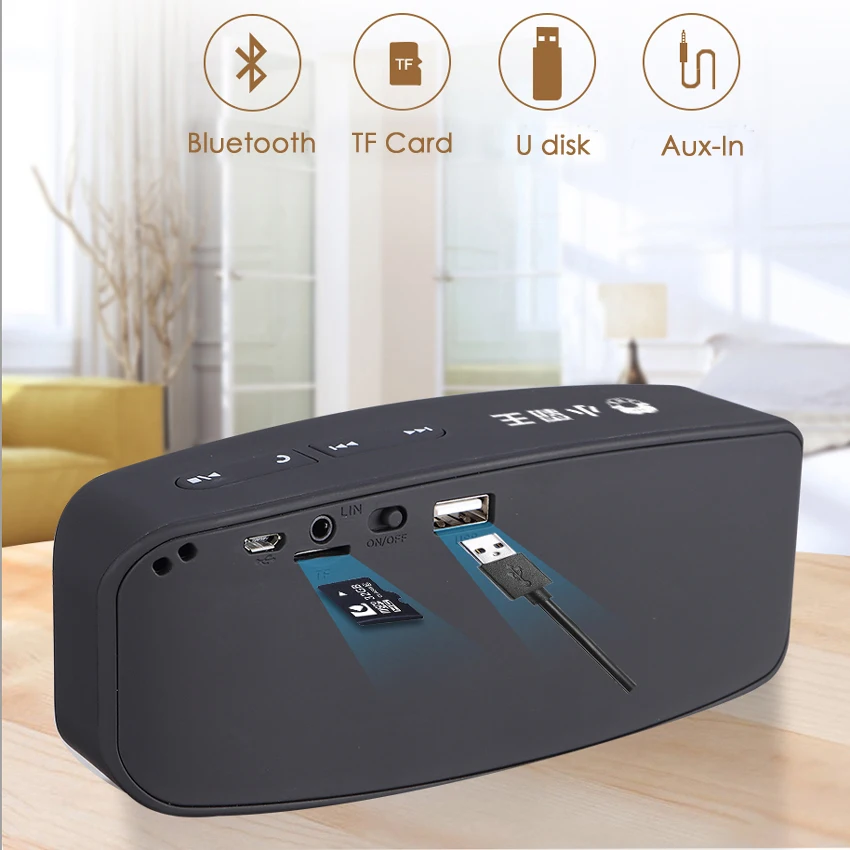 2018 Новый Bluetooth Динамик Subor D67 Портативный Беспроводной мощный аудио плеер Box