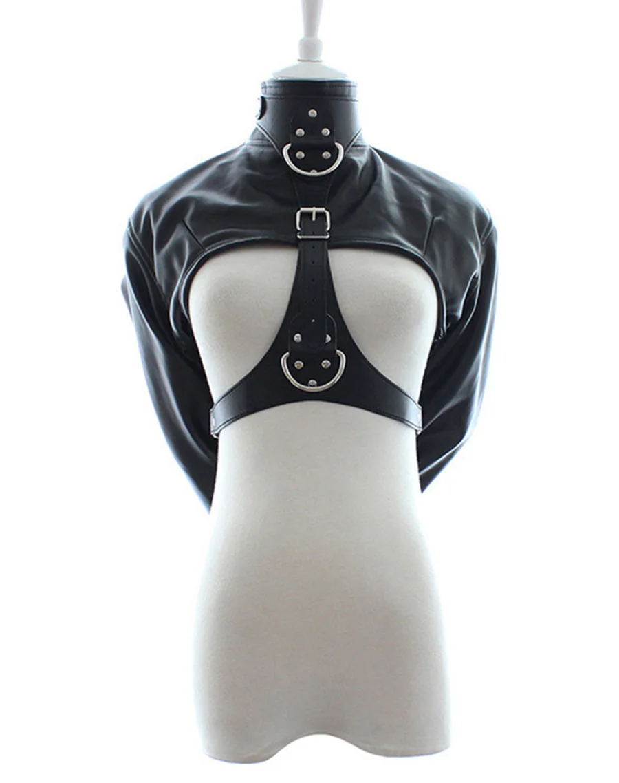 Straight Jacket Sexy Lingerie Medical Play Erotic Leather Straitjacket Gimp With Arm Binder Cosplay Costumes | Тематическая одежда