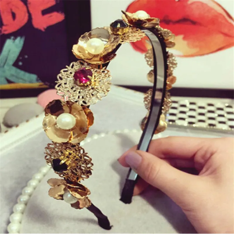 Тиара стразы в стиле барокко свадебные аксессуары жемчужные украшения для волос