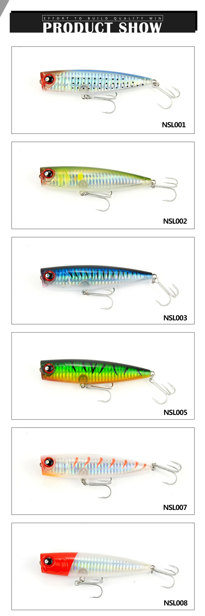 NOEBY, хит, 1 шт., приманка для рыбалки, 105 мм/24 г, Topwater, жесткая приманка, Поппер, приманки с VMC/SUGIURA тройными крючками, сильное искушение, NBL9140