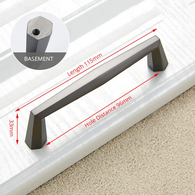 Handle-6685-96A KAK, цинковый сплав, жемчужно-серые ручки для шкафа, ручки для ящиков, ручки для кухонного шкафа, дверные ручки, модная Мебельная ручка, фурнитура для шкафа - Цвет: Handle-6685-96A
