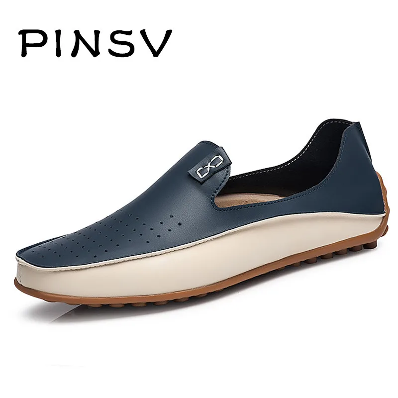 PINSV Лоферы мужские кроссовки повседневная обувь кожаная мужская Мокасины