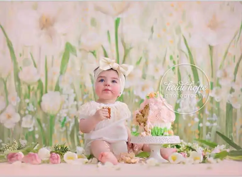 Фотофон MEHOFOTO для малышей с цветочным узором сказочный фон студийной фотосъемки