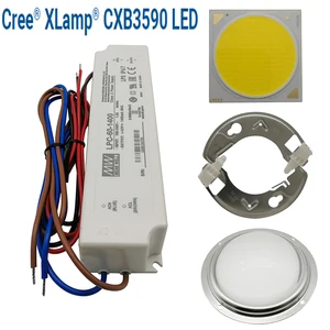 Светодиодсветильник лампа для выращивания растений CREE CXB3590, модуль сделай сам, лампа для выращивания растений в помещении, идеальный стальной держатель, стеклянная линза с драйвером MEANWELL 100 мм, COB