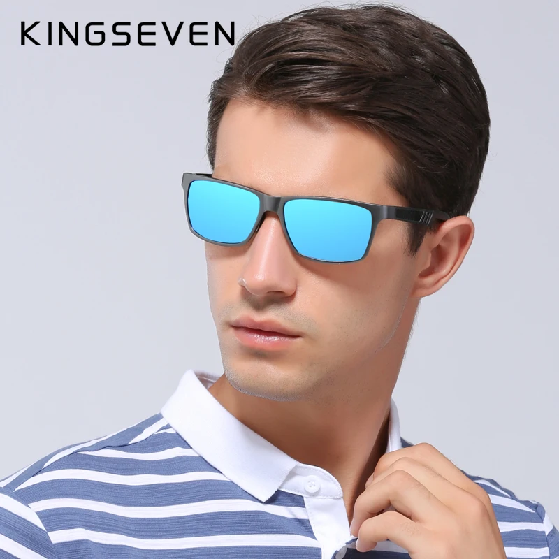 Мужские солнцезащ. Очки для вождения KINGSEVEN черно серые солнцезащитные очки в