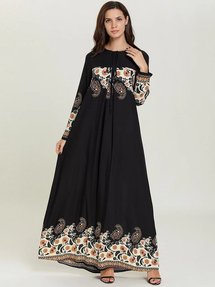 4XL женские мусульманские платья мусульманская одежда марокканский кафтан Печать