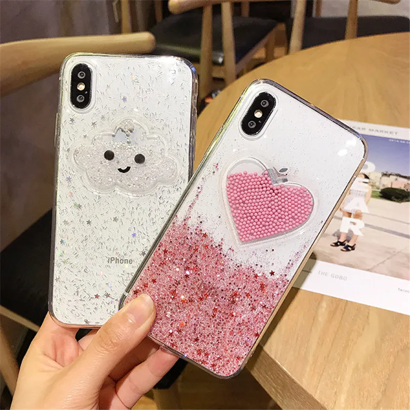 Чехол для iPhone X 8 7 6 6s Plus прозрачный мягкий чехол из ТПУ с объемными облаками и