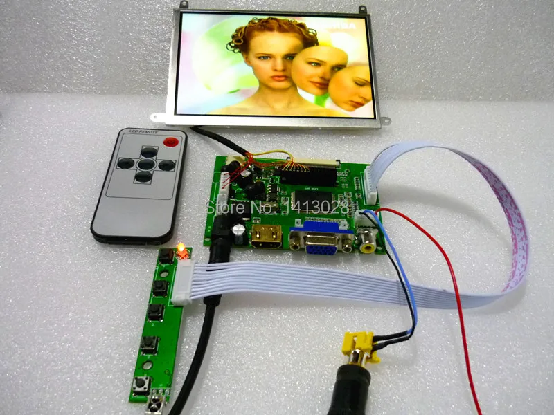 Verkauf HDMI + 2 Av + VGA LCD Fahrer Bord + 5,6 Zoll IPS LCD Panel HV056WX2-100 (1280*800) + Lvds-kabel + OSD Tastatur + Fernbedienung