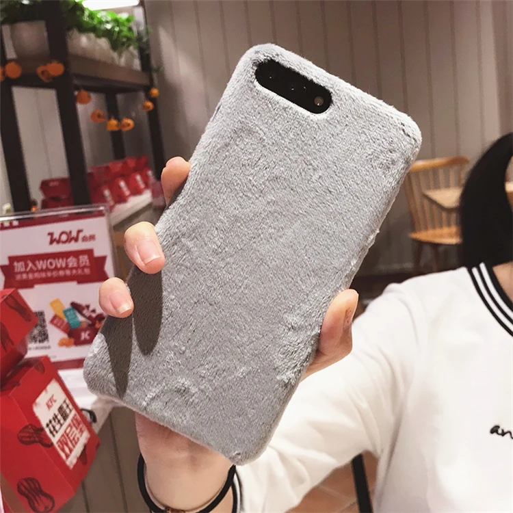 Роскошный меховой чехол с ворсом для iPhone 6 телефона Жесткий Гладкий плюш 7 6S Plus X 8