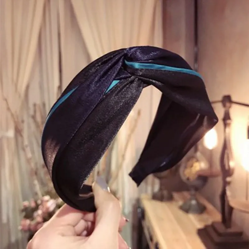 

2019 Korea New Patchwork Cloth Hairbands For Women Girls Fashion Hair Accessories Top Knot Wide Hair Bands Headwear Hairwear