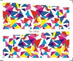 1X наклейки для ногтей геометрическая форма треугольник квадратный пузырь