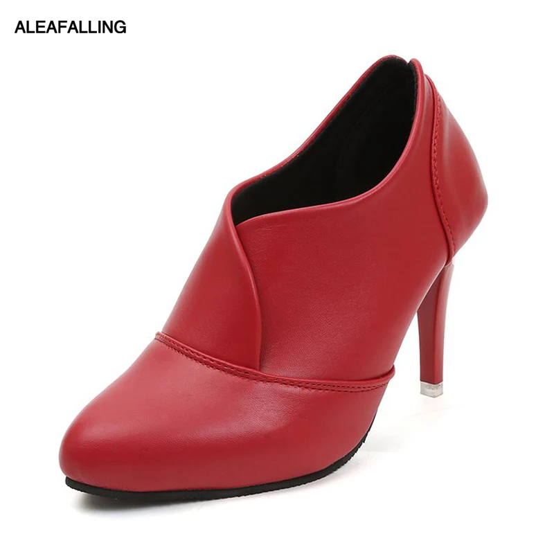 Aleafalling/женские ботинки изящная простая умная обувь без застежки вечерние из