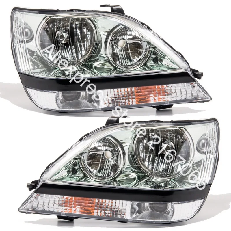 

Headlights Pair fits LEXUS RX300 1997 - 2003 fits Toyota HARRIER Headlamps Left Driver Side + Right Passenger Side - CLEAR