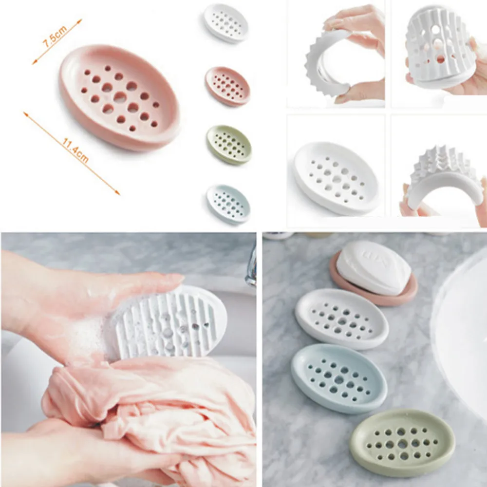 Творческий 1 шт. новые силиконовые дренажное мыло коробка для хранения щетка