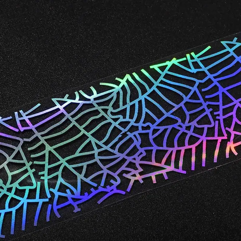 1 рулон 4*100 см 3D наклейки для ногтей голографическая Лазерная Фольга для ногтей ретро геометрическая Цветочная серебряная звезда для дизайна ногтей