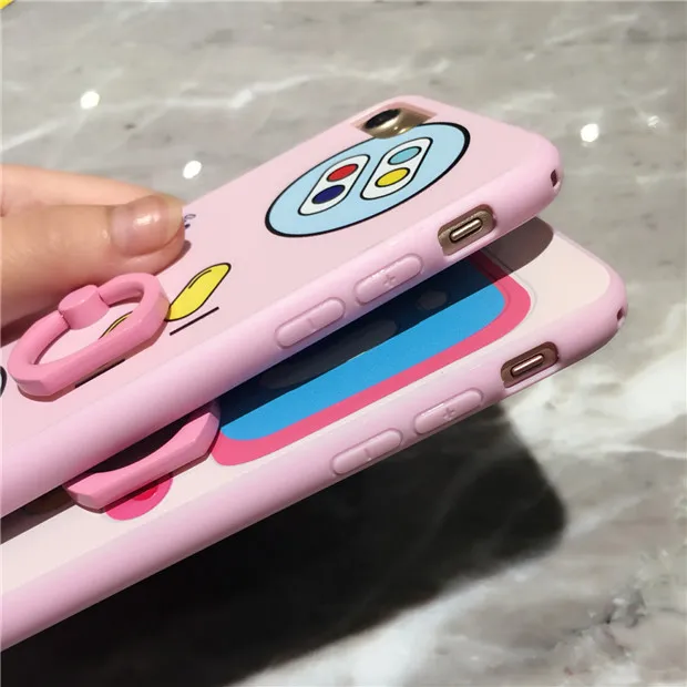 Новый Для iPhone 7 6 s plus смазливая розовый отдыха машины кольцо держатель дизайн