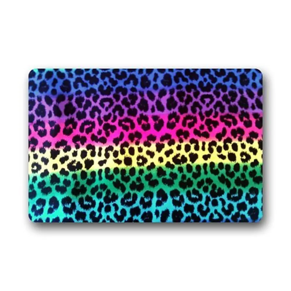 Красочные радужные леопардовые коврики для животных Пол Дверной коврик ковер