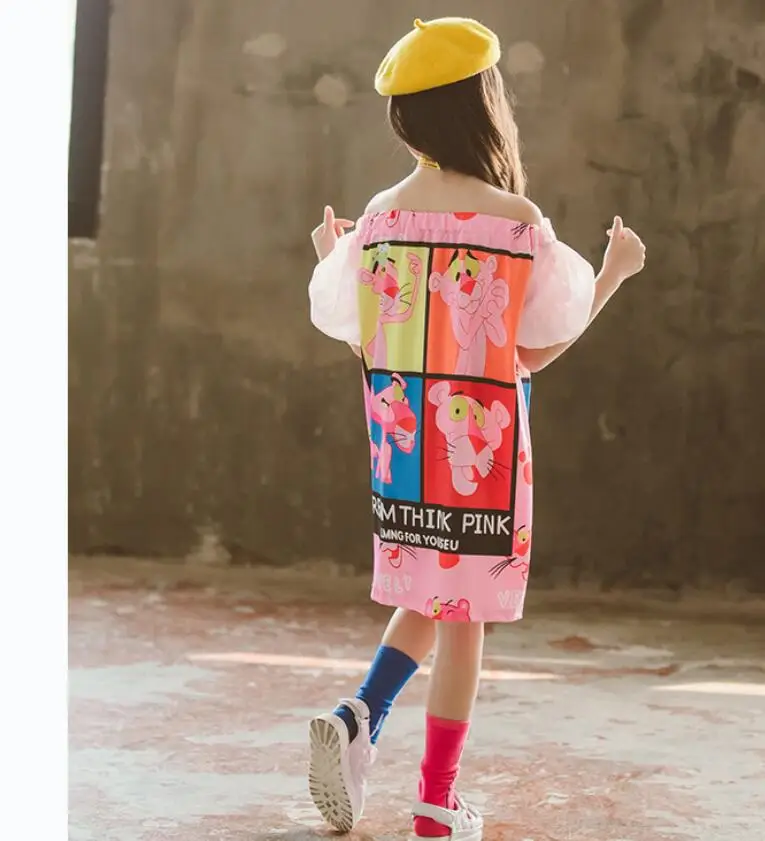 Retail 2019 Baby Girls Summer Cute Cartoon Dresses Princess Children Fashion Casual Dress Pink 4-9T | Детская одежда и обувь