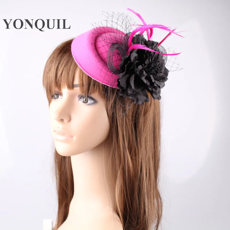 Головной убор Таблетка с шелковым цветком популярная Вуалетка для вечерние