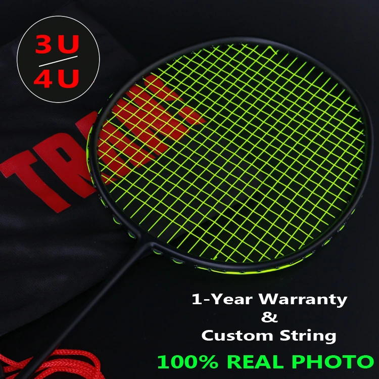 

3U/4U 30lbs Black Carbon Fiber Chinese Badminton Team Training Badminton Racket