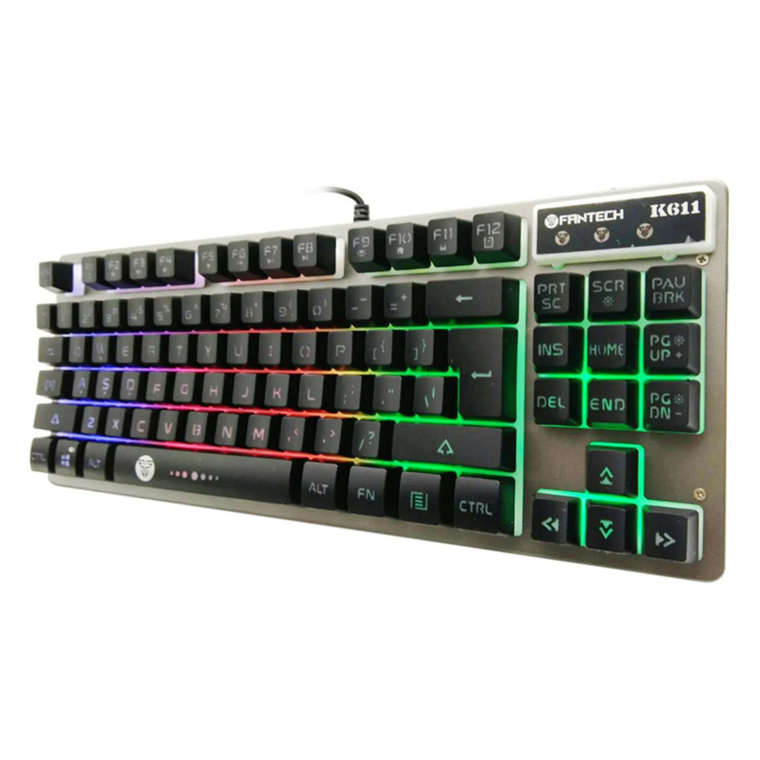 Fantech K611 игровая клавиатура Usb Проводная клавиатура компьютерная Офисная Клавиатура Rgb с подсветкой анти-призрак 87 клавиш для компьютера ноутбука Ga