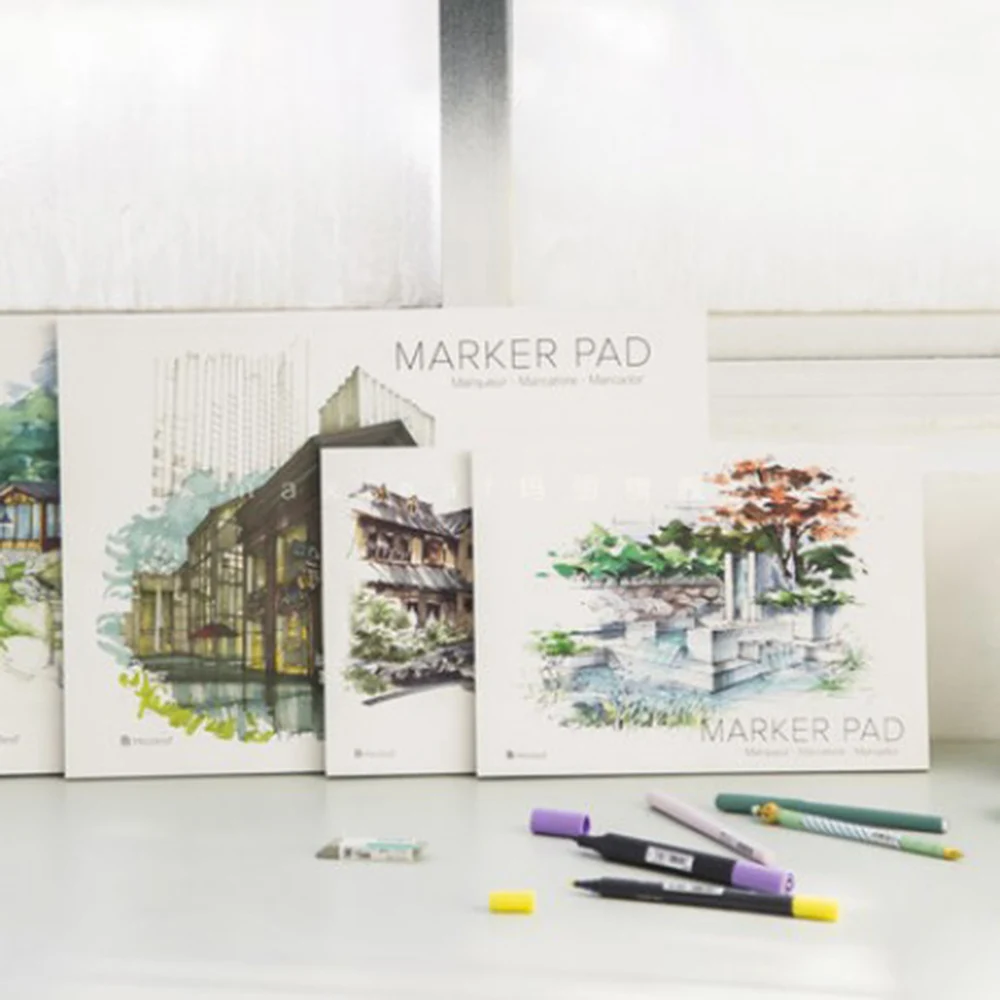 

A3/A4 Marker Pen Notebook Marker Sketchbook 32 Sheets Thick Paper(160g) Color pencils notebooks