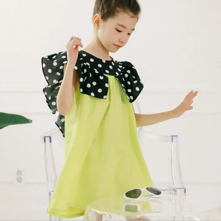 Корейское Брендовое платье для девочек-подростков Новинка лета 2019 хлопковое