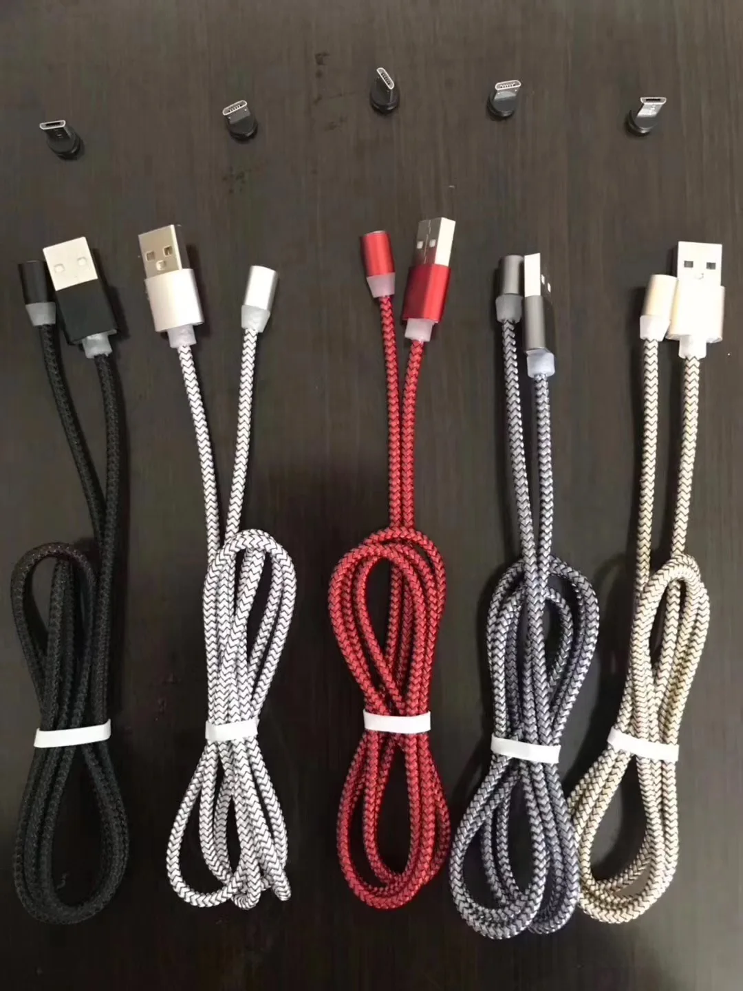 Светодиодный магнитный кабель для Lightning Micro USB Type C телефонный iPhone X Xr Xs Max 1 м 2A