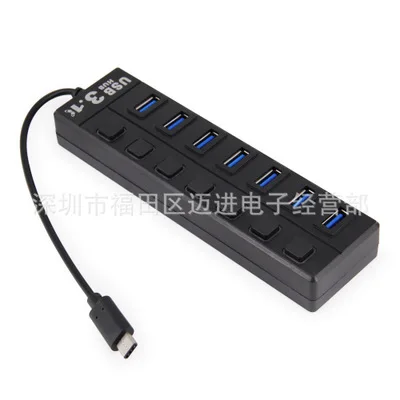 Высокоскоростной USB 3.0 Type C на 7 портов 3 1 0 кабель типа концентратор 5 В 4 а для ПК