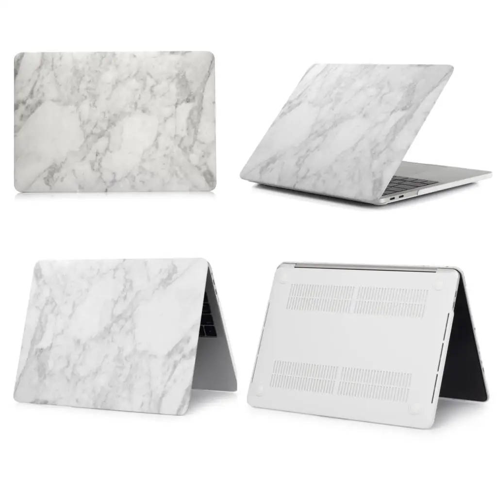 White Gray Жесткий матовый чехол для ноутбука MacBook Air 11 retina 12 крышка MacBook Pro 13 15 с сенсорной панелью A1706 A1707 A1989 A1990 A1932 - Цвет: White Gray