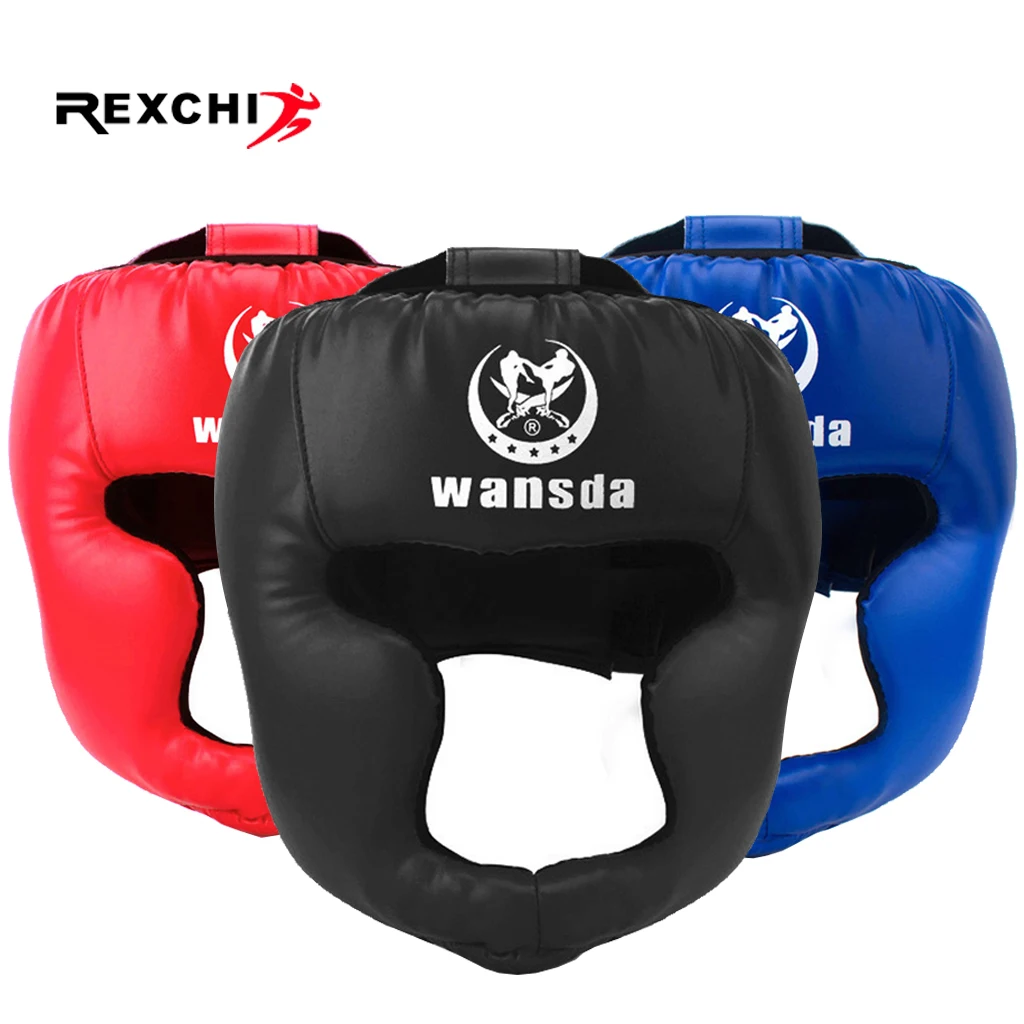 REXCHI кикбоксерский шлем для мужчин и женщин PU Каратэ Муай Тай Guantes De Boxeo Free Fight ММА Санда обучение взрослых детское оборудование