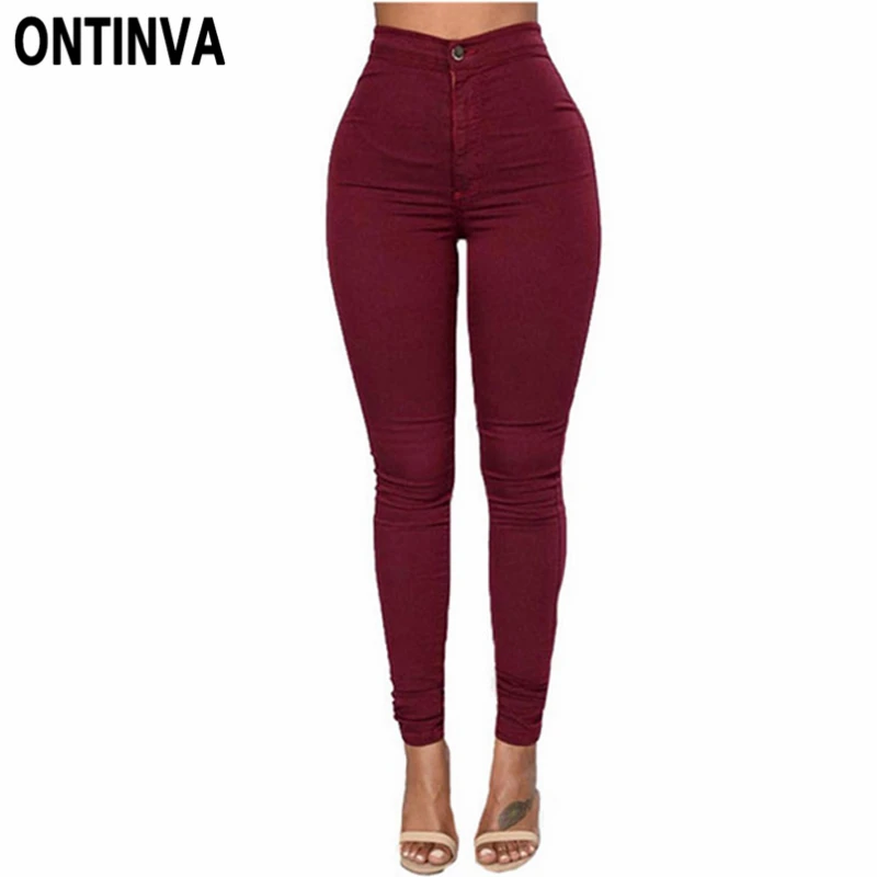 

Women High Waist Elastic Leggings Fashion Slim Push Up Jeggings Black Blue Mujer Femme Sexy Pants Casual Skinny Pencil Legins