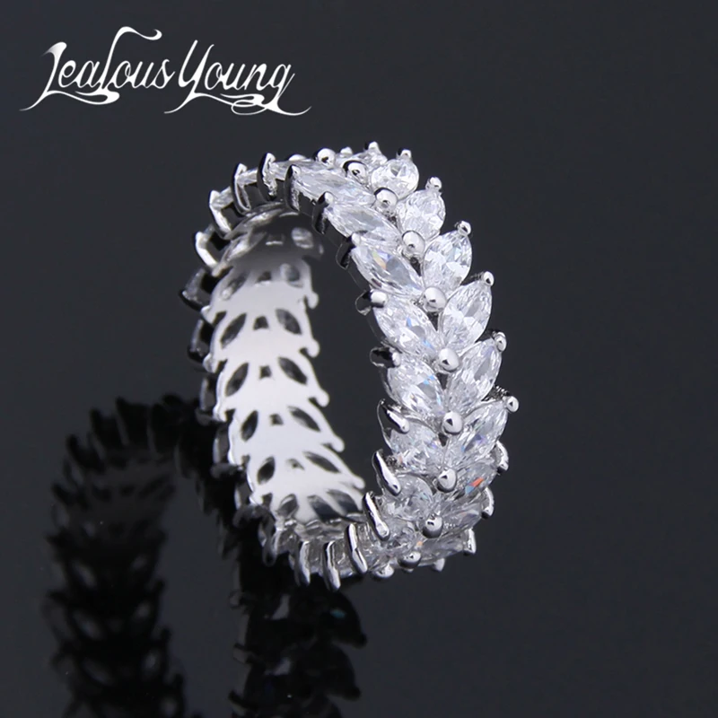 Модное в форме оливы филиал кубические циркониевые кольца для женщин и мужчин