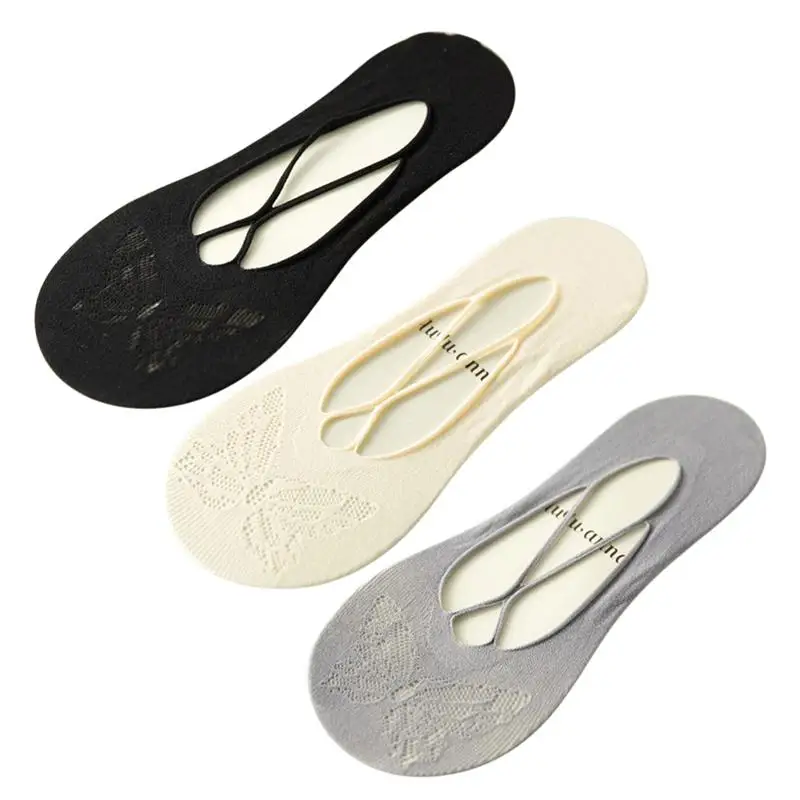 3 пары дышащих женских носков с низким вырезом невидимые нескользящие