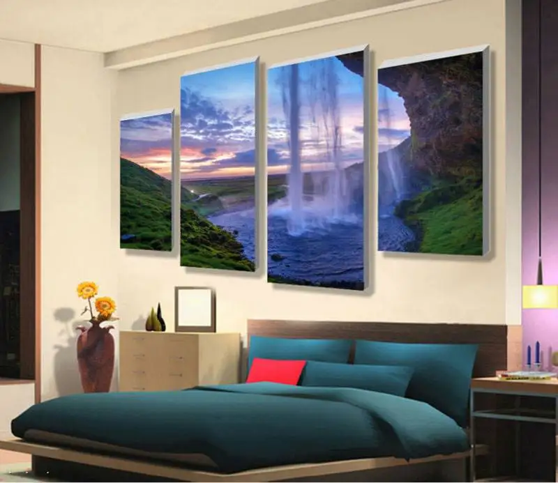 Современные Водопад высокой четкости изображения Печать на холсте украшения