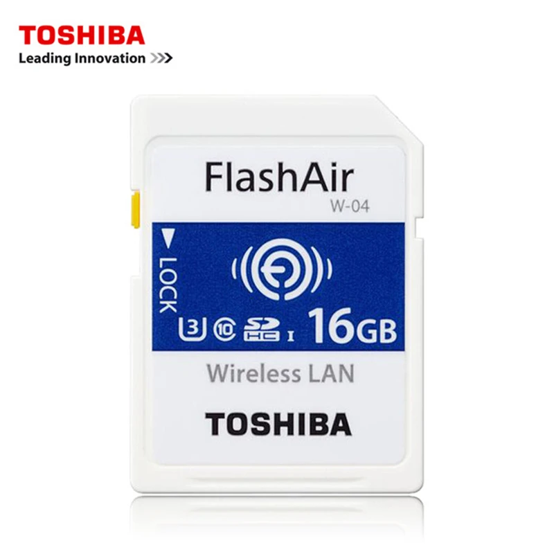 TOSHIBA FlashAir W-04 WiFi SD карта 64 Гб SDXC 32 16 SDHC класс 10 U3 памяти флэш-карта для цифровой