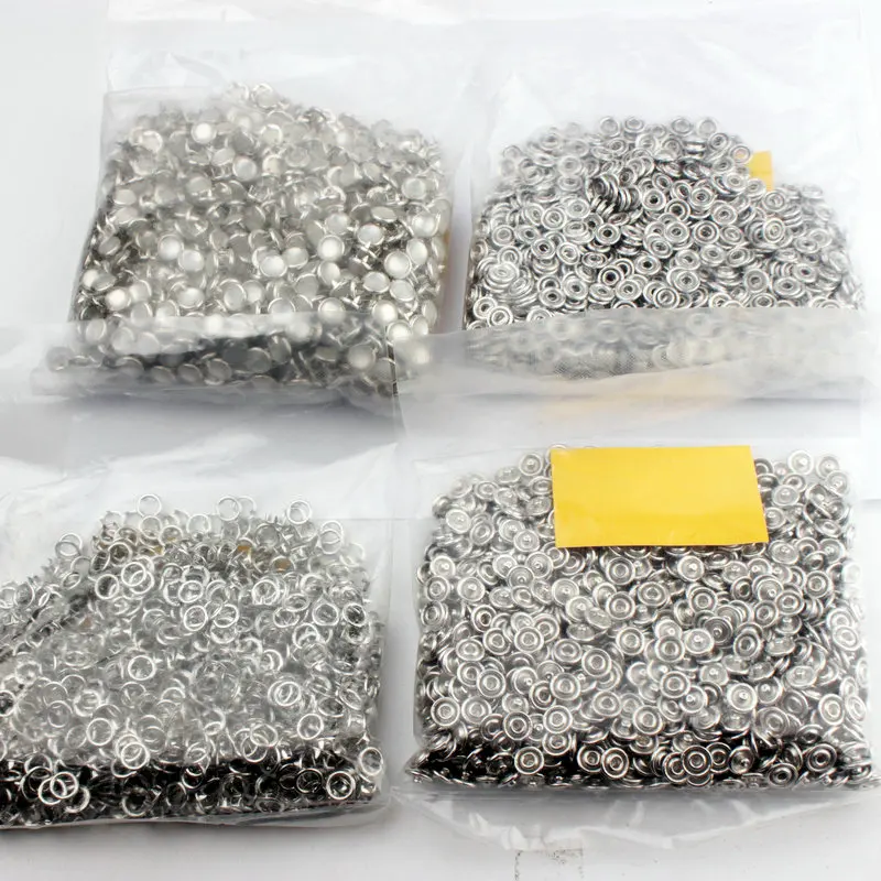 Набор жемчужных пуговиц Серебряный тон без пришивки Открытое кольцо пресс