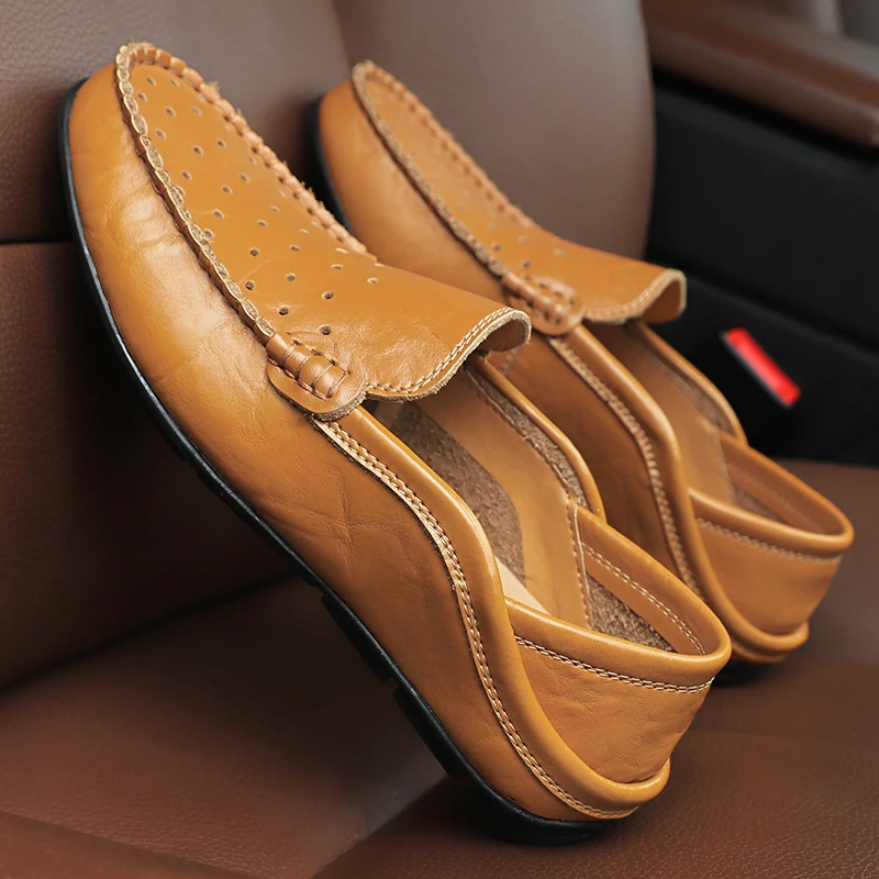 Летние мягкие повседневные туфли GRAM EPOS мужские лоферы из воловьей кожи обувь