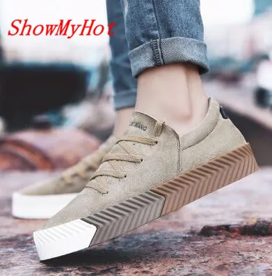Хаки ShowMyHot/Новинка; прогулочная обувь; парусиновые летние кроссовки; Мужская обувь; Повседневная обувь из мягкой дышащей сетки; Zapatillas Deportivas - Цвет: Хаки