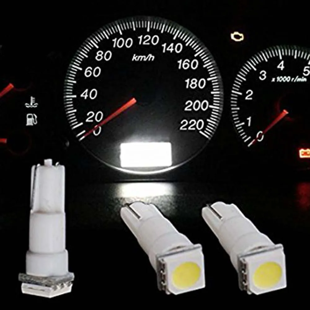 200x T5 Led автомобиль 74 206 1SMD 5050 Лампа Клин база приборной панели лампа Белый Красный